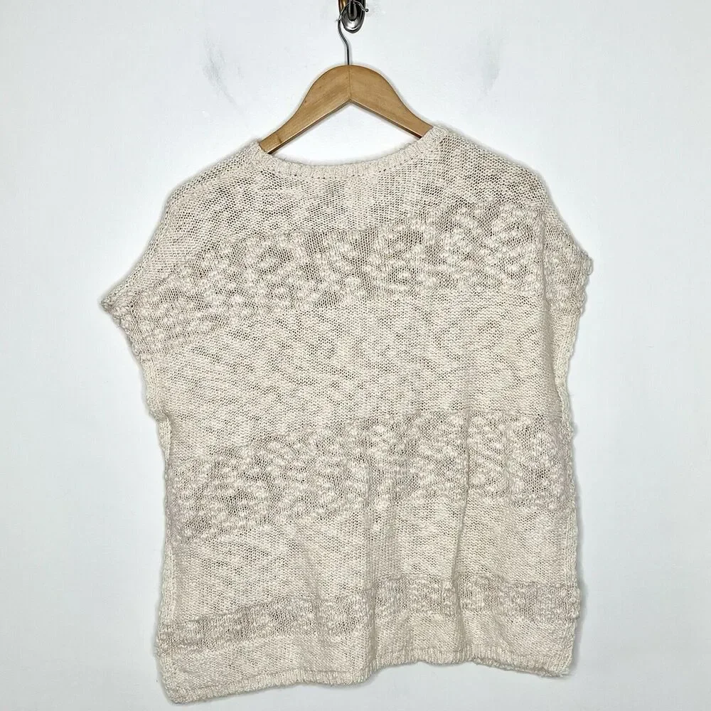Carrement Beau Oversized Sleeveless Sweater Cream Girls 10 Boho